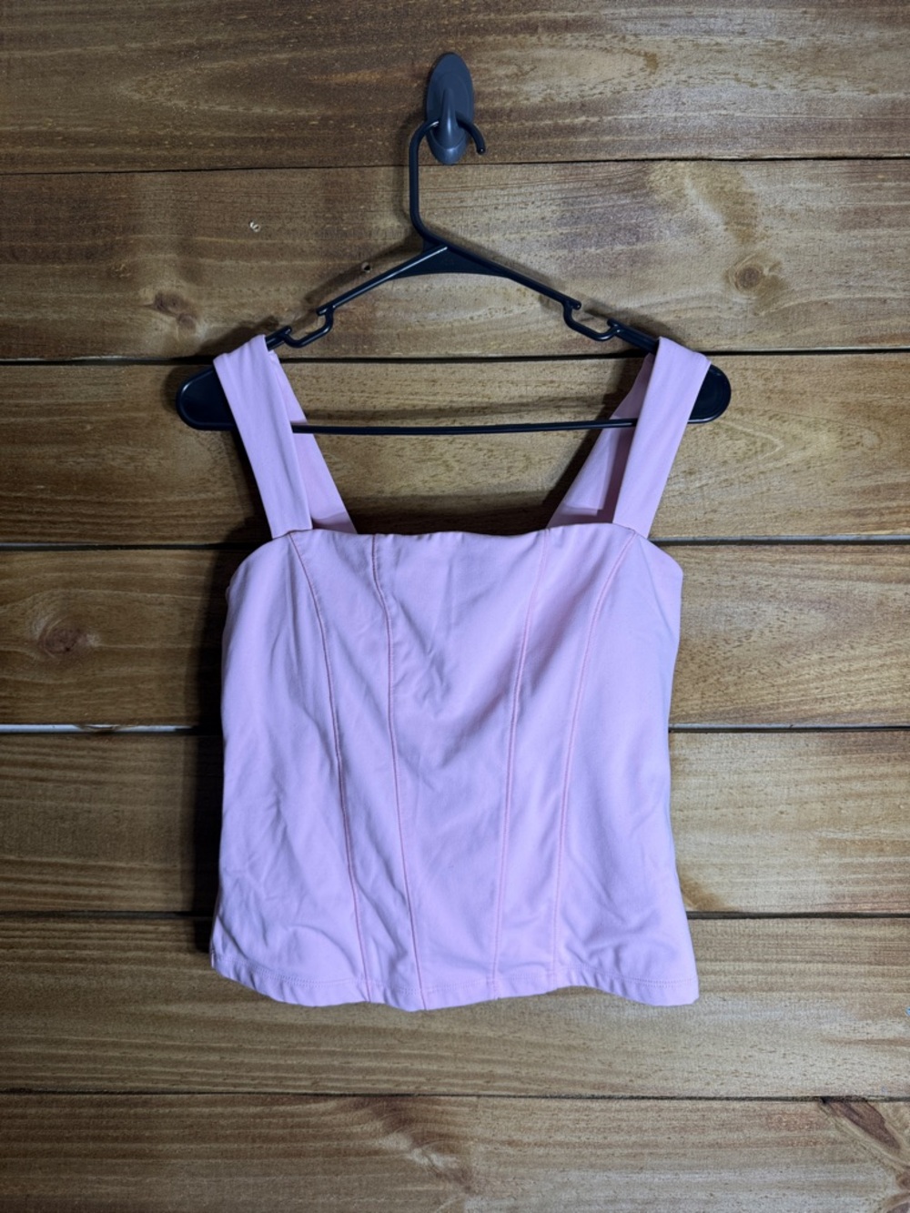 Blogilates Square-Neck Pink Tank Top with Wide Straps Size Medium